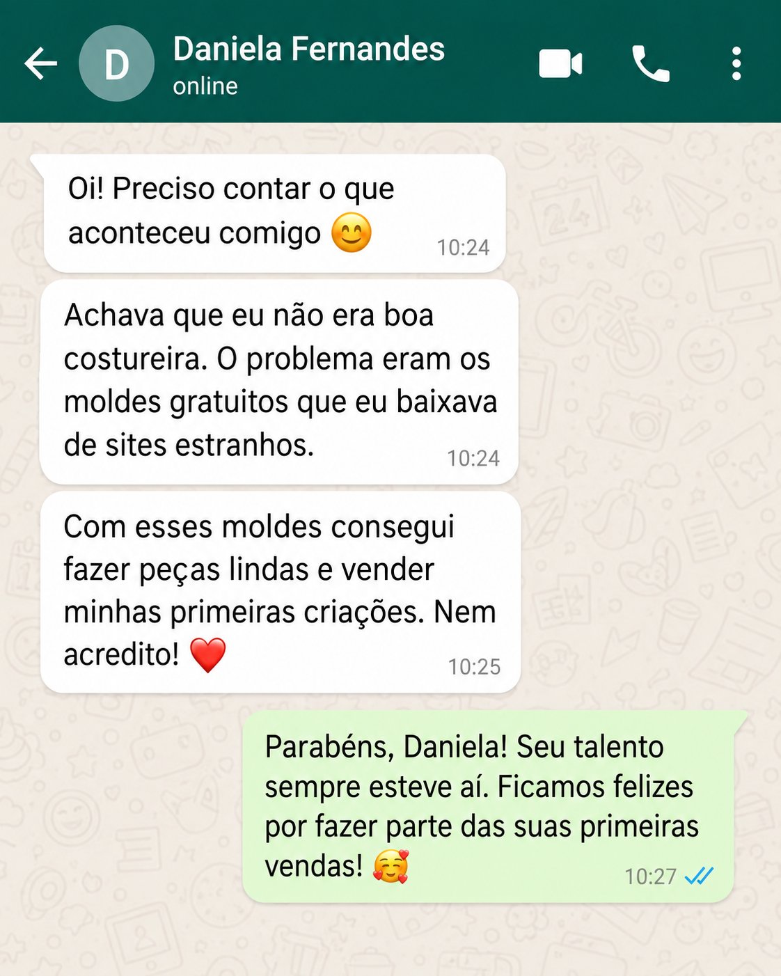 Print de conversa com cliente do PetStyle